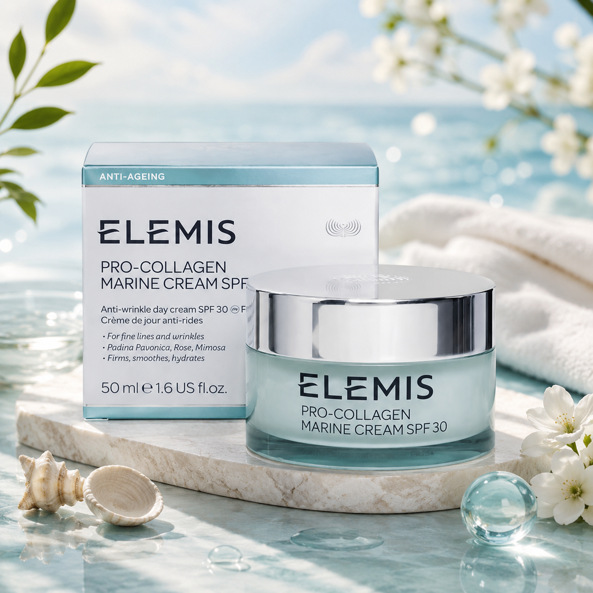 ELEMIS Pro-Collagen Marine Cream SPF 30 – Anti-Wrinkle Day Cream, 50ml / 1.6 Fl Oz