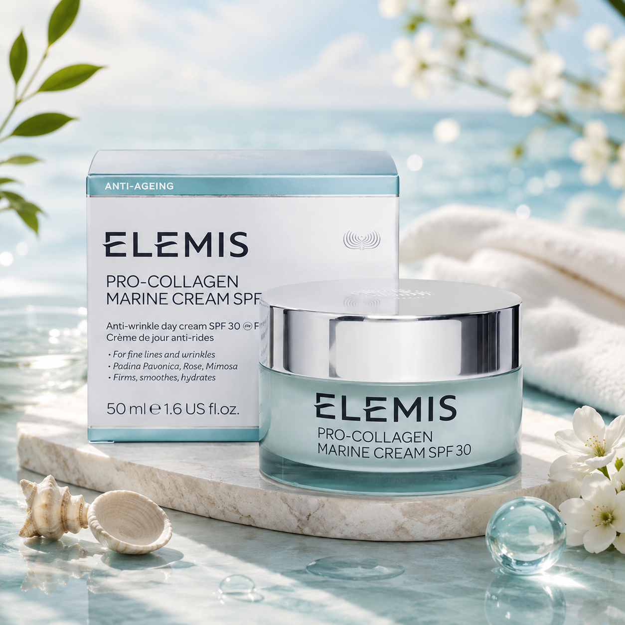 ELEMIS Pro-Collagen Marine Cream SPF 30 – Anti-Wrinkle Day Cream, 50ml / 1.6 Fl Oz